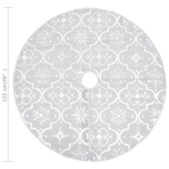 Kerstboomrok luxe met sok 122 cm stof wit 8