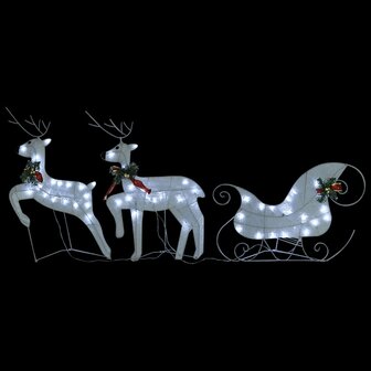 Buitenkerstversiering rendieren en slee 140 LED&amp;apos;s wit 3