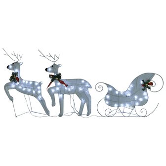 Buitenkerstversiering rendieren en slee 140 LED&amp;apos;s wit 4