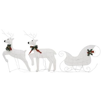 Buitenkerstversiering rendieren en slee 140 LED&amp;apos;s wit 5