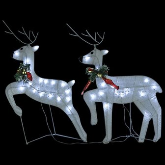 Buitenkerstversiering rendieren en slee 140 LED&amp;apos;s wit 7