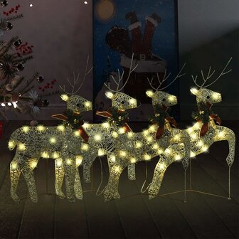 Kerstrendieren 4 st 80 LED&amp;apos;s goudkleurig 1