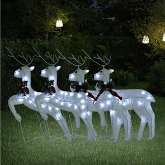 Kerstrendieren 4 st 80 LED&amp;apos;s wit 1