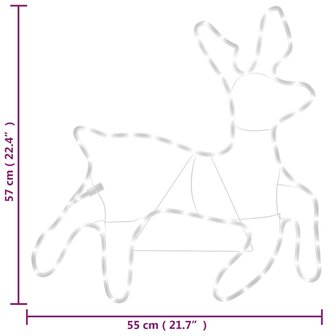 Kerstfiguur rendier met LED&amp;apos;s 2 st 57x55x4,5 cm warmwit 6