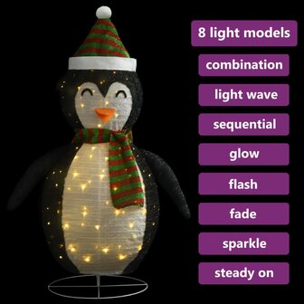 Kerstpingu&iuml;n decoratief LED 120 cm luxe stof 4