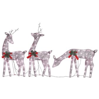 Rendierfamilie Kerstmis warmwit 270x7x90 cm mesh goudkleurig 2