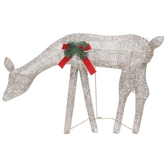 Rendierfamilie Kerstmis warmwit 270x7x90 cm mesh goudkleurig 7
