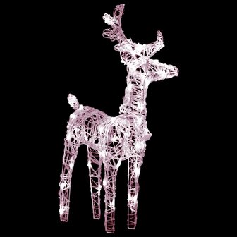 Kerstversiering rendieren en slee 160 LED&amp;apos;s 130 cm acryl 4
