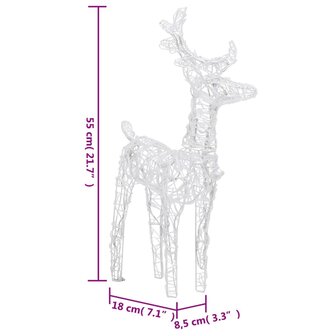 Kerstversiering rendieren en slee 160 LED&amp;apos;s 130 cm acryl 7