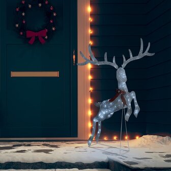 Kerstversiering vliegend rendier koudwit 120 LED&amp;apos;s wit 3