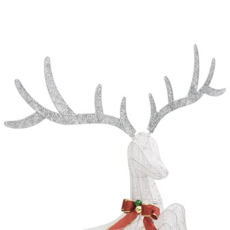 Kerstversiering vliegend rendier koudwit 120 LED&amp;apos;s wit 6