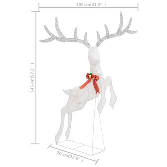 Kerstversiering vliegend rendier koudwit 120 LED&amp;apos;s wit 8