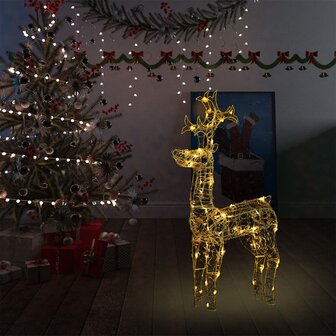 Kerstversiering rendier 90 LED&amp;apos;s 60x16x100 cm acryl 1