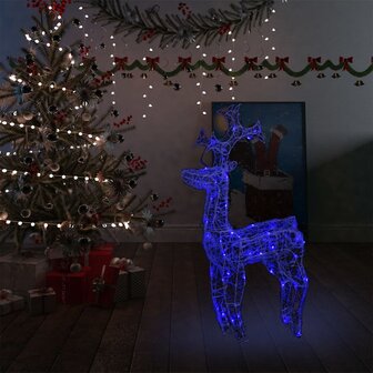 Kerstversiering rendier 90 LED&amp;apos;s 60x16x100 cm acryl 1