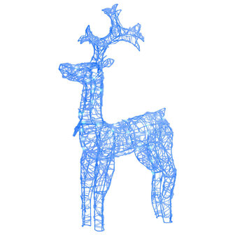 Kerstversiering rendier 90 LED&amp;apos;s 60x16x100 cm acryl 2