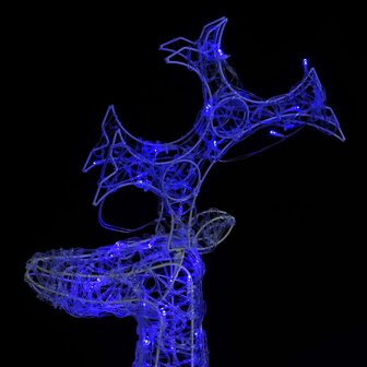 Kerstversiering rendier 90 LED&amp;apos;s 60x16x100 cm acryl 4