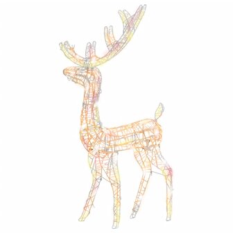 Kerstversiering rendier 140 LED&amp;apos;s 120 cm acryl meerkleurig 2