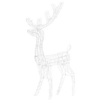 Kerstversiering rendier 140 LED&amp;apos;s 120 cm acryl meerkleurig 6
