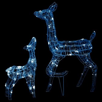 Kerstversiering rendierfamilie 160 LED&amp;apos;s koudwit acryl 2