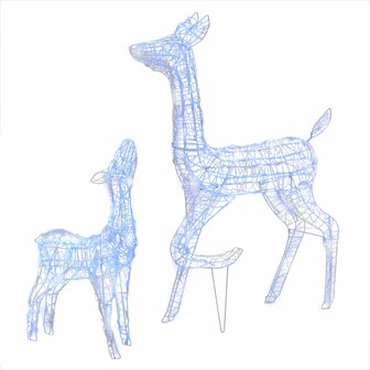 Kerstversiering rendierfamilie 160 LED&amp;apos;s blauw acryl 2