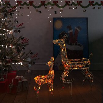 Kerstversiering rendierfamilie 160 LED meerkleurig acryl 1