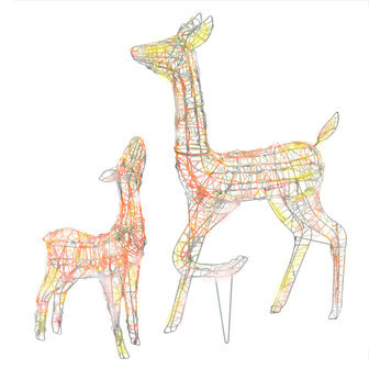 Kerstversiering rendierfamilie 160 LED meerkleurig acryl 2
