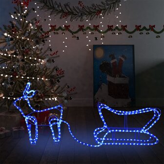 Kerstdecoratie rendier en slee 252 LED&amp;apos;s 1