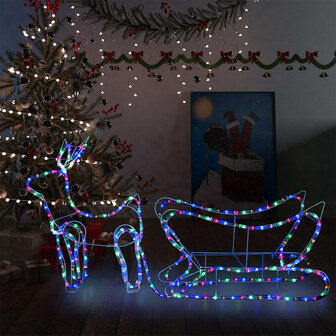 Kerstdecoratie rendier en slee 252 LED&amp;apos;s 1