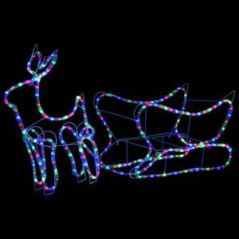 Kerstdecoratie rendier en slee 252 LED&amp;apos;s 2