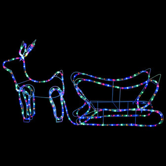 Kerstdecoratie rendier en slee 252 LED&amp;apos;s 4