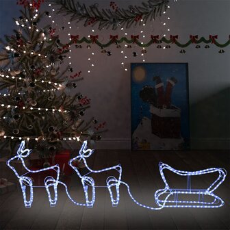 Buitenkerstversiering rendier en slee 576 LED&amp;apos;s 1