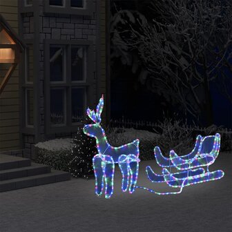 Kerstverlichting rendier en slee met mesh 432 LED&amp;apos;s 1