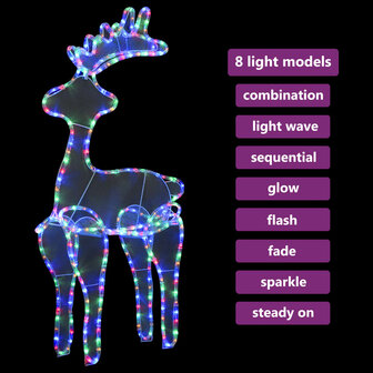 Kerstversiering rendier met mesh 306 LED&amp;apos;s 60x24x89 cm 4
