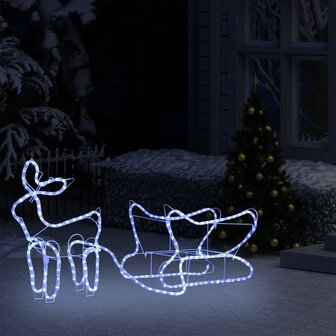 Kerstdecoratie rendier en slee 252 LED&amp;apos;s 4