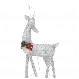 Kerstversiering rendierfamilie 270x7x90 cm gaas wit zilverkleur 4