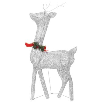 Kerstversiering rendierfamilie 270x7x90 cm gaas wit zilverkleur 5