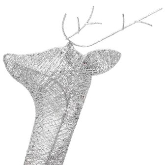 Kerstversiering rendierfamilie 270x7x90 cm gaas wit zilverkleur 7