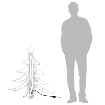 Kerstfiguur kerstboom met warmwitte LED&amp;apos;s 87x87x93 cm 7