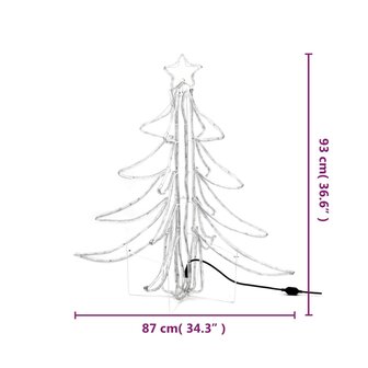 Kerstfiguur kerstboom met warmwitte LED&amp;apos;s 87x87x93 cm 8