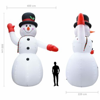 Kerstsneeuwpop opblaasbaar met LED XXL IP44 600 cm 10