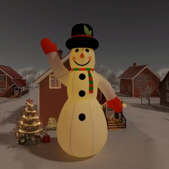 Sneeuwpop met LED&amp;apos;s opblaasbaar 1000 cm 1