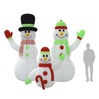 Sneeuwpopfamilie opblaasbaar met LED&amp;apos;s 360 cm 11