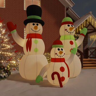 Sneeuwpopfamilie opblaasbaar met LED&amp;apos;s 500 cm 1
