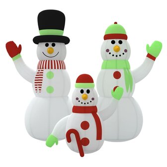 Sneeuwpopfamilie opblaasbaar met LED&amp;apos;s 500 cm 3