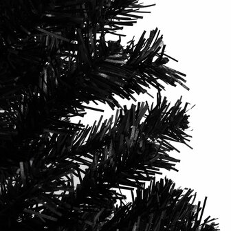 Kunstkerstboom met verlichting en kerstballen 240 cm PVC zwart 2