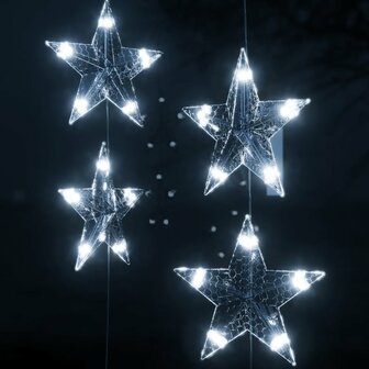 Lichtsnoergordijn sterren met 200 LED&amp;apos;s en 8 functies koudwit 5