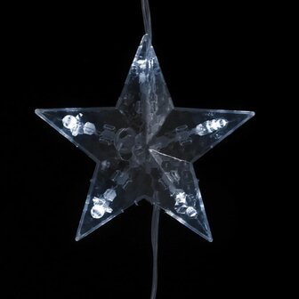 Lichtsnoergordijn sterren met 200 LED&amp;apos;s en 8 functies koudwit 6