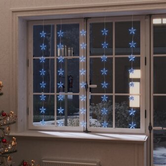 Lichtsnoergordijn sterren met 200 LED&amp;apos;s en 8 functies blauw 1