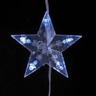 Lichtsnoergordijn sterren met 200 LED&amp;apos;s en 8 functies blauw 6
