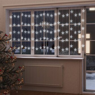 Lichtsnoergordijn sterren met 500 LED&amp;apos;s en 8 functies koudwit 1